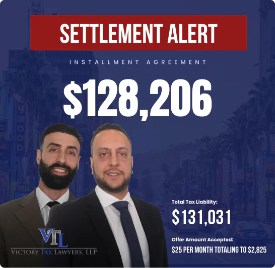 IRS Tax settlement Virginia alert - $128,206